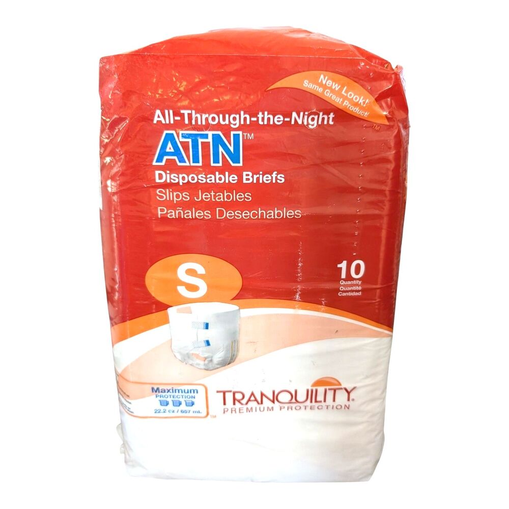 Tranquility Atn Adult Incontinent Brief SM 24-32in Heavy Absorbency Pack Of 10